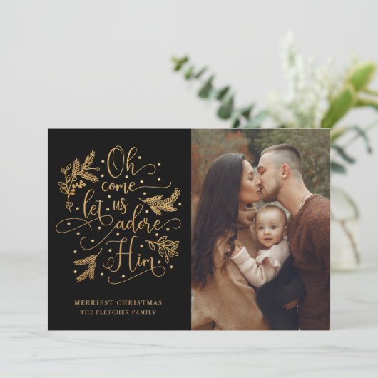 彼をエレガント崇拝する | フォトクリスマス | 金ゴールド黒 シーズンカード (スタンド正面)