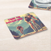 彼をドロップする時間サイクリング スクエアペーパーコースター (アングル)