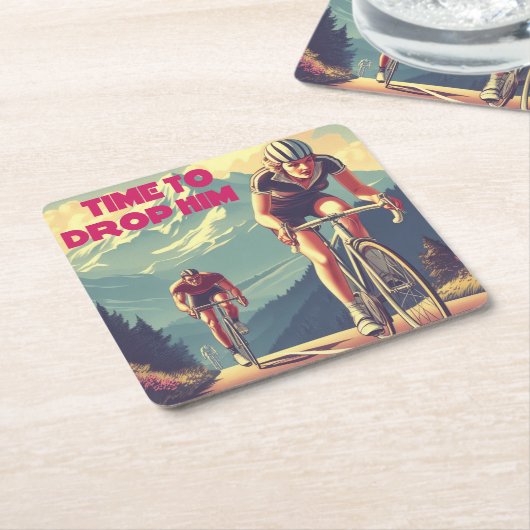 彼をドロップする時間サイクリング スクエアペーパーコースター (アングル)