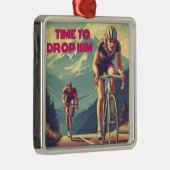 彼をドロップする時間サイクリング メタルオーナメント (右)