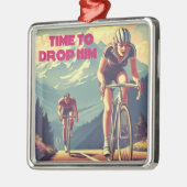 彼をドロップする時間サイクリング メタルオーナメント (左)