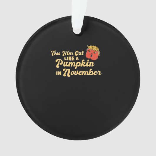 彼をパンプキントランプキンハロウィーンのリールのように外へ投げ出す オーナメント (正面)