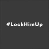 彼をロックアップ#LockHimUp白黒文字ミニマル シール (正面)