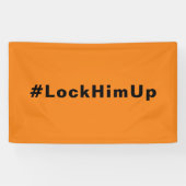 彼をロック#LockHimUpオレンジブラックのミニマリスト 横断幕 (横)