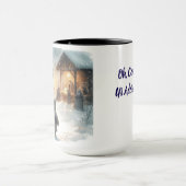 彼を崇拝しようクリスマス出生マグカップ マグカップ (中央)