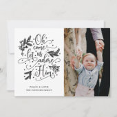 彼を崇拝する | フォトクリスマスフラットカード | ブラック シーズンカード (正面)