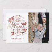 彼を崇拝する | フォトクリスマスフラットカード | レッド シーズンカード (正面)