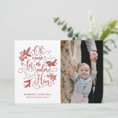 彼を崇拝する | フォトクリスマスフラットカード | レッド シーズンカード (スタンド正面)