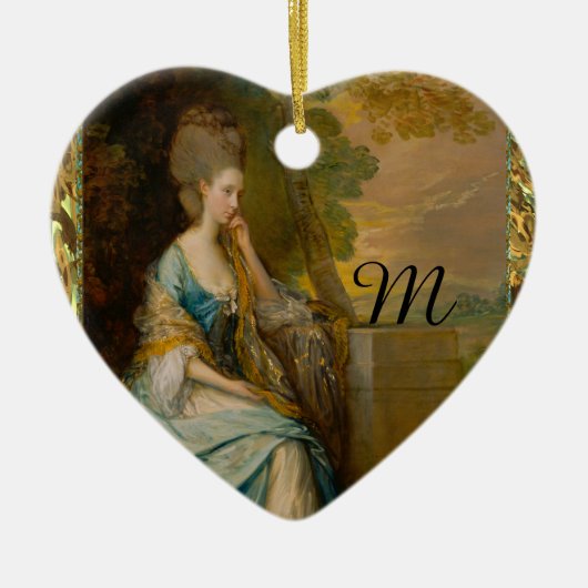 彼を待っているモノグラム セラミックオーナメント (正面)