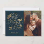 彼を敬エレガント愛する|フォトクリスマス|金ゴールド海軍 シーズンカード (正面)