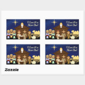 彼を来慕おう、クリスマス出生 長方形シール (シート)