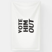 彼を白黒投票モダンタイポグラフィ 横断幕 (縦)