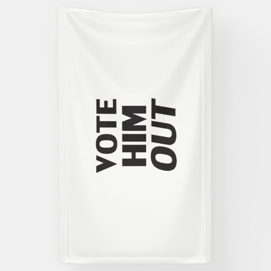 彼を白黒投票モダンタイポグラフィ 横断幕 (縦)