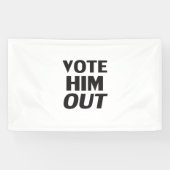 彼を白黒投票モダンタイポグラフィ 横断幕 (横)