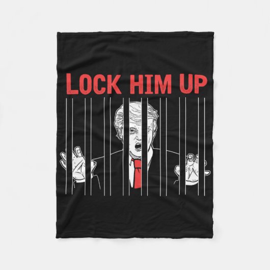 「彼を監獄へ」トランプ反対デモTシャツ フリースブランケット (正面)