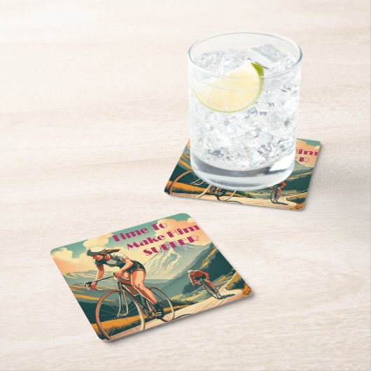 彼を苦しませるサイクリング スクエアペーパーコースター (インサイチュ)