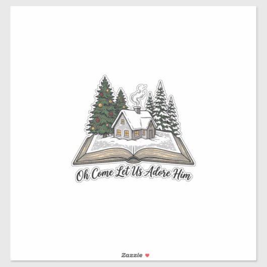 彼を賛美せんクリスマス本デザイン1 シール (シート)