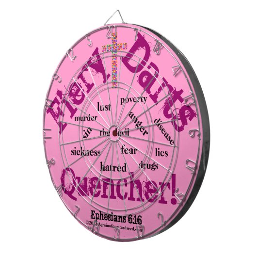 彼を賞賛するピンクバイブルの引用文カスタマイズ ダーツボード (正面右)