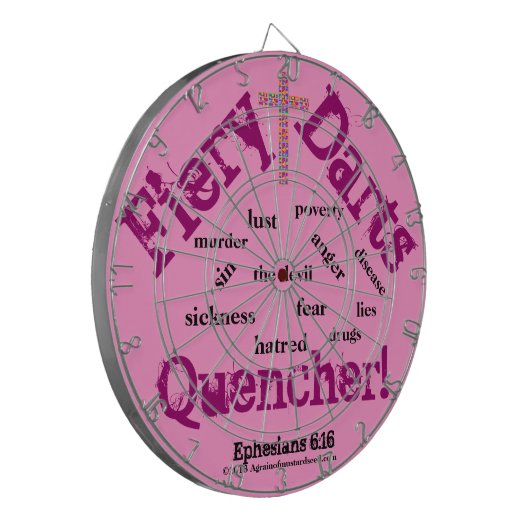 彼を賞賛するピンクバイブルの引用文カスタマイズ ダーツボード (正面左)