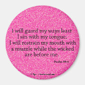 彼を賞賛するピンクバイブルの引用文カスタマイズ マグネット (正面)