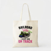 彼を軌道保蒸気機関車に乗せる トートバッグ (正面)