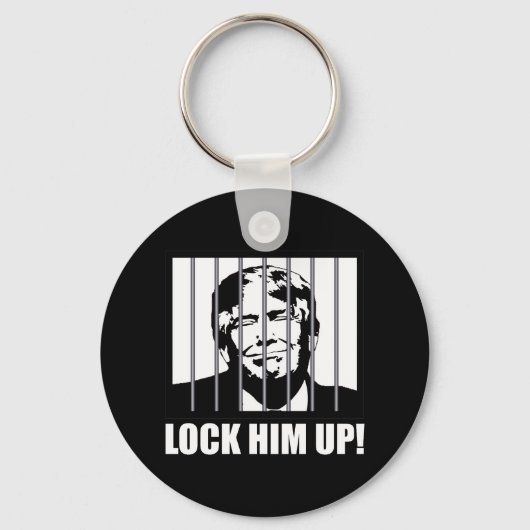 彼を閉じ込め!アンチ的な政治ユーモア キーホルダー (正面)