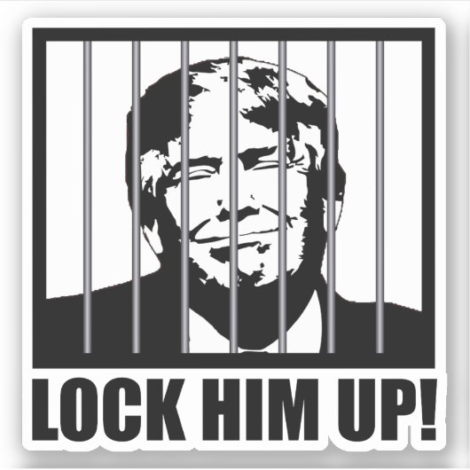 彼を閉じ込め！アンチ的な政治ユーモア シール (正面)