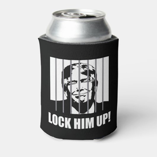 彼を閉じ込め！アンチ的な政治ユーモア 缶クーラー (缶裏面)
