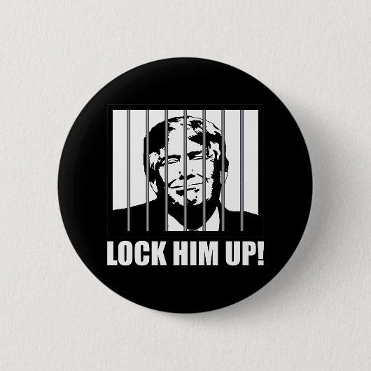 彼を閉じ込め！アンチ的な政治ユーモア 缶バッジ (正面)