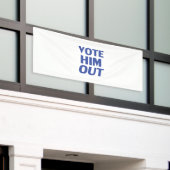 彼を青い青い色のモダンタイポグラフィで選び出す 横断幕 (ビルの外側)