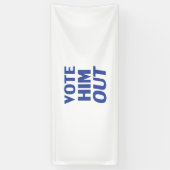 彼を青い青い色のモダンタイポグラフィで選び出す 横断幕 (縦)