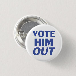 彼を青い青い色のモダンタイポグラフィで選び出す 缶バッジ