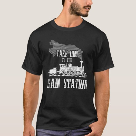 彼を駅の蒸気列車に乗せるヴィンテージ Tシャツ (正面)