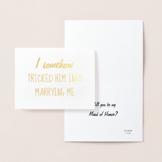 彼を騙した | 花嫁おもしろいのメイドまたはメイド・オブ・オーナー(花嫁付き添い人) 箔カード (ディスプレー)