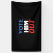 彼を黒人投票赤白青モダン文字 横断幕 (縦)