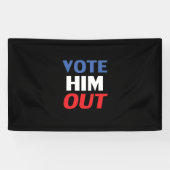 彼を黒人投票赤白青モダン文字 横断幕 (横)