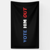 彼を黒人投票赤白青文字 モダン 横断幕 (縦)