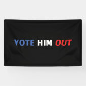 彼を黒人投票赤白青文字 モダン 横断幕 (横)