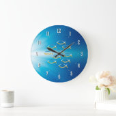 彼を|のキリスト教の魚の記号の柱時計後を追って下さい ラージ壁時計 (ホーム)