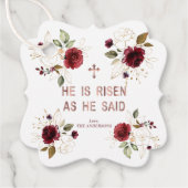 彼エレガントが復活した金ゴールドの花Burgundy フェイバータグ (正面)