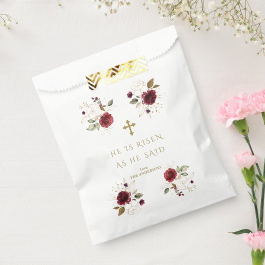 彼エレガントが復活した金ゴールドの花Burgundy フェイバーバッグ (封をした状態)