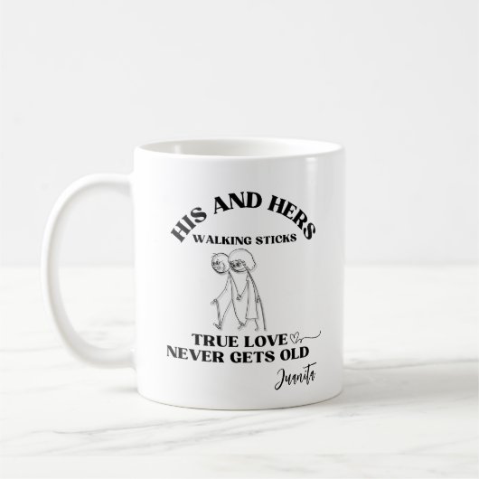 彼エレガントと彼女の真の愛は決して古くならない コーヒーマグカップ (左)
