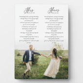 彼エレガントと彼女の結婚誓いの写真ミニマル フォトプラーク (正面)