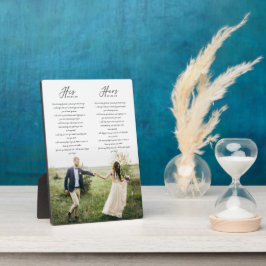 彼エレガントと彼女の結婚誓いの写真ミニマル フォトプラーク