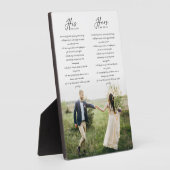 彼エレガントと彼女の結婚誓いの写真ミニマル フォトプラーク (側面)