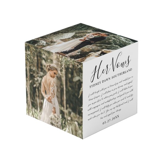 彼エレガントと彼女の結婚誓い写真記念 フォトキューブ (正面アングル)