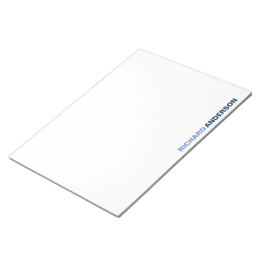 彼エレガントの名モダン前のためのシックな青のはっきりしたフォント ノートパッド (アングル)