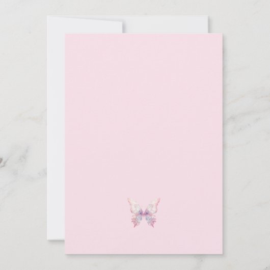 彼エレガントは与え私の蝶ブライダルシャワー 招待状 (裏面)