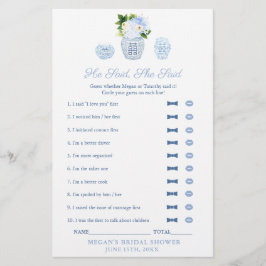 彼エレガントは彼女はブライダルシャワーゲームカードと言った