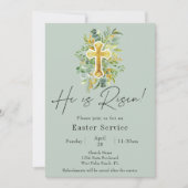 彼エレガントは緑の教会のイースターサービスを復活した 招待状 (正面)